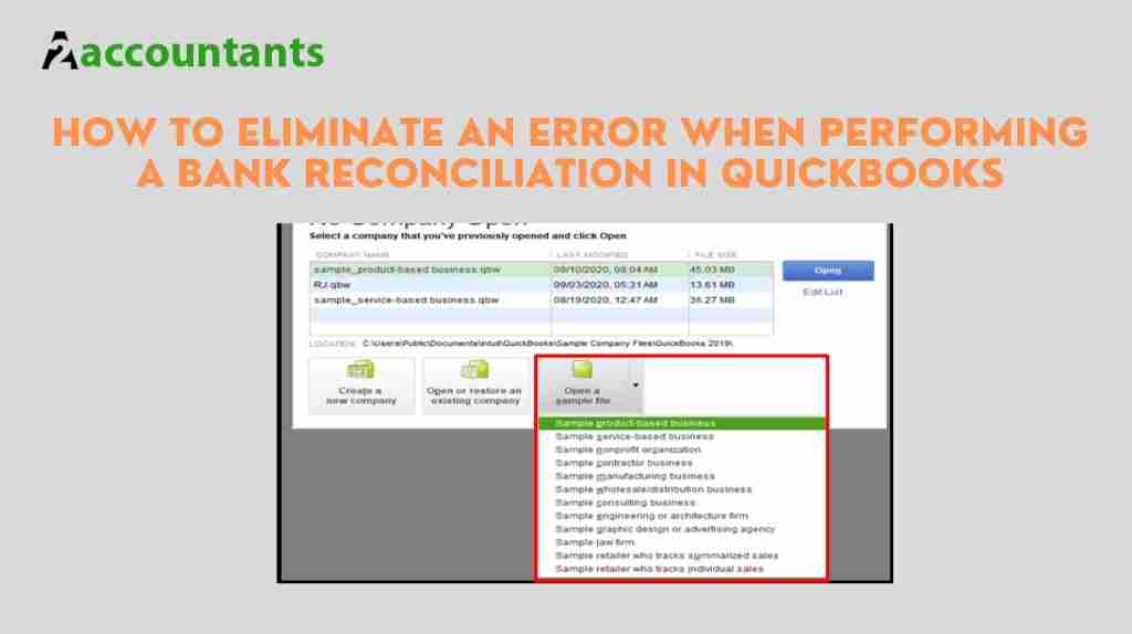 How to Eliminate an Error When Performing a Bank Reconciliation in QuickBooks