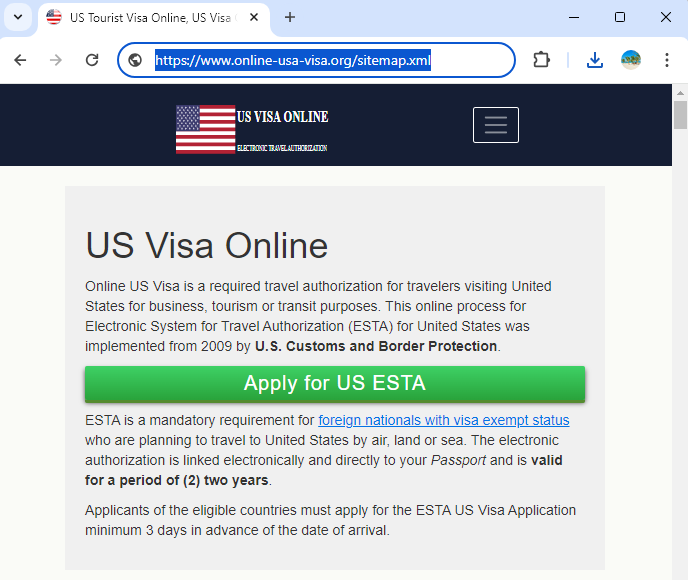 FOR SPANISH CITIZENS – United States American ESTA Visa Serv