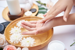 Moisturizing hands with Uniquely Natural Hydrating Hand Cream.