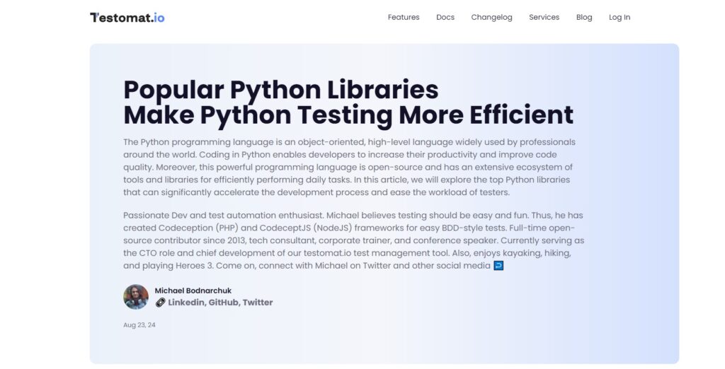 Popular Python Libraries to Make Python Testing More Efficient: A Comprehensive Guide