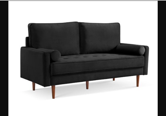 Shop 69 Gray Velvet Sofa with Dark Brown Legs: Comfortable and Chic Leather Couches for Sale