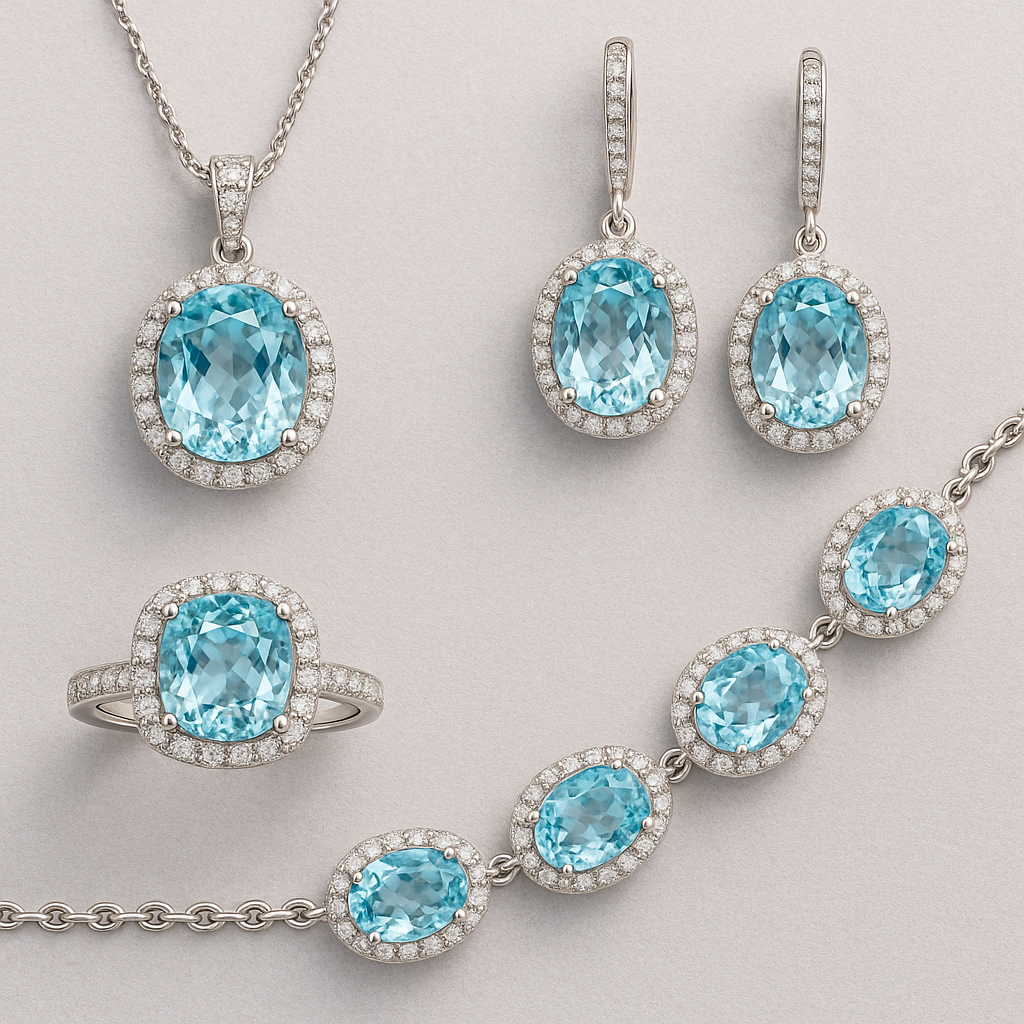 Aquamarine Crystal Jewelry For Inner Clarity