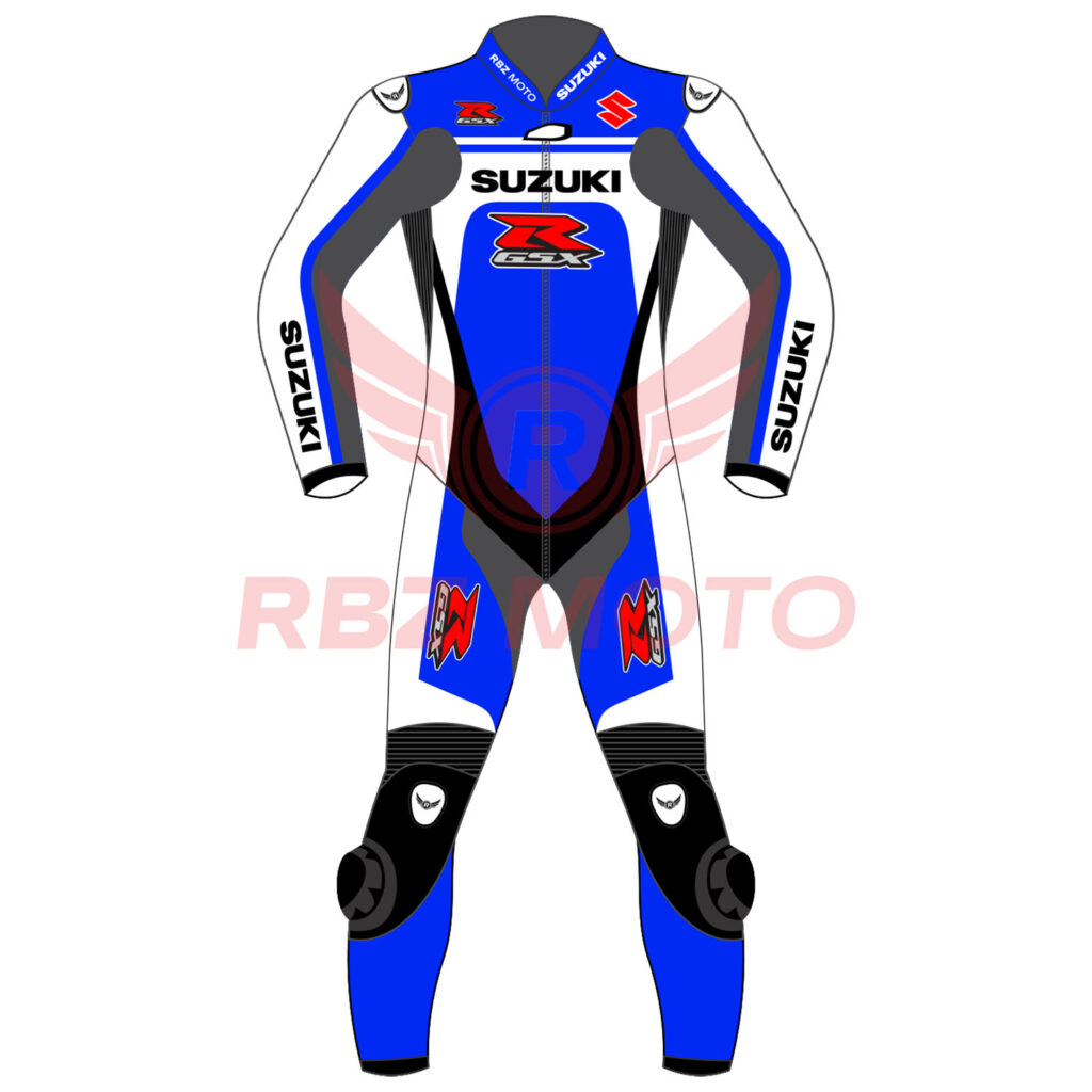 Suzuki GSXR Racing Motorcycle Cowhide Leather Biker Suit