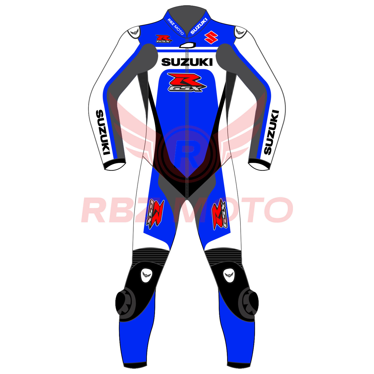 Suzuki GSXR Racing Motorcycle Cowhide Leather Biker Suit